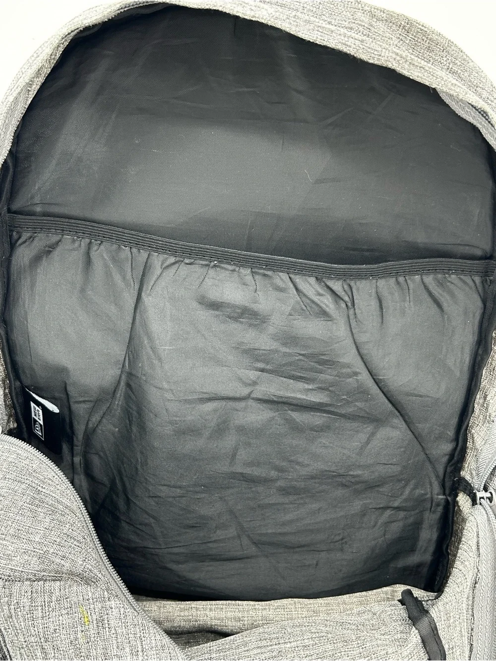 New Era Gray Backpack with Red & Black NY Logo